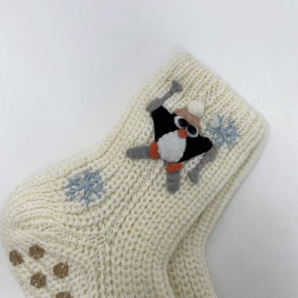 Socks Penguin Skiing Knitted Size M/L NWOT - Picture 3 of 9